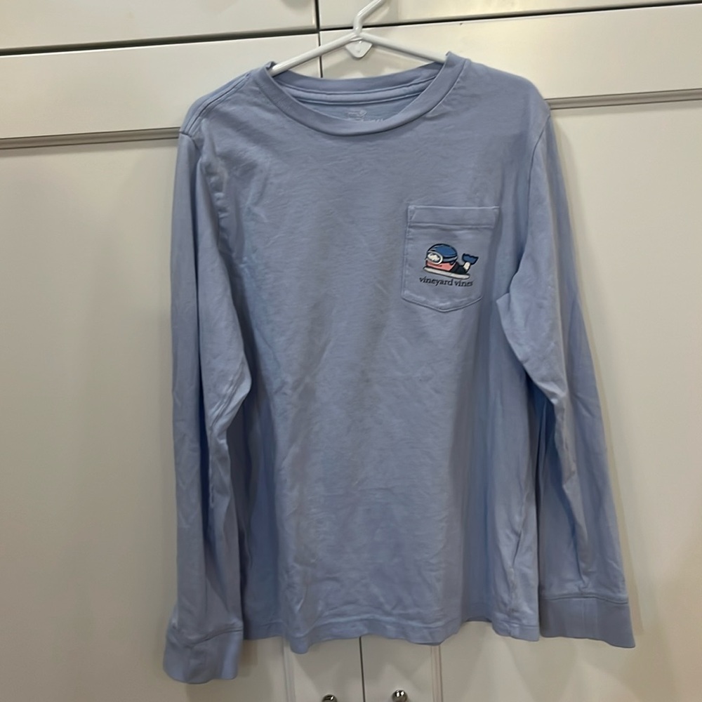Vineyard Vines long sleeve, blue t-shirt.  Boys size S 8-10.
